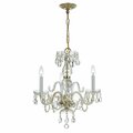 Crystorama Traditional Crystal 3 Light Clear Crystal Brass Mini Chandelier 5044-PB-CL-I